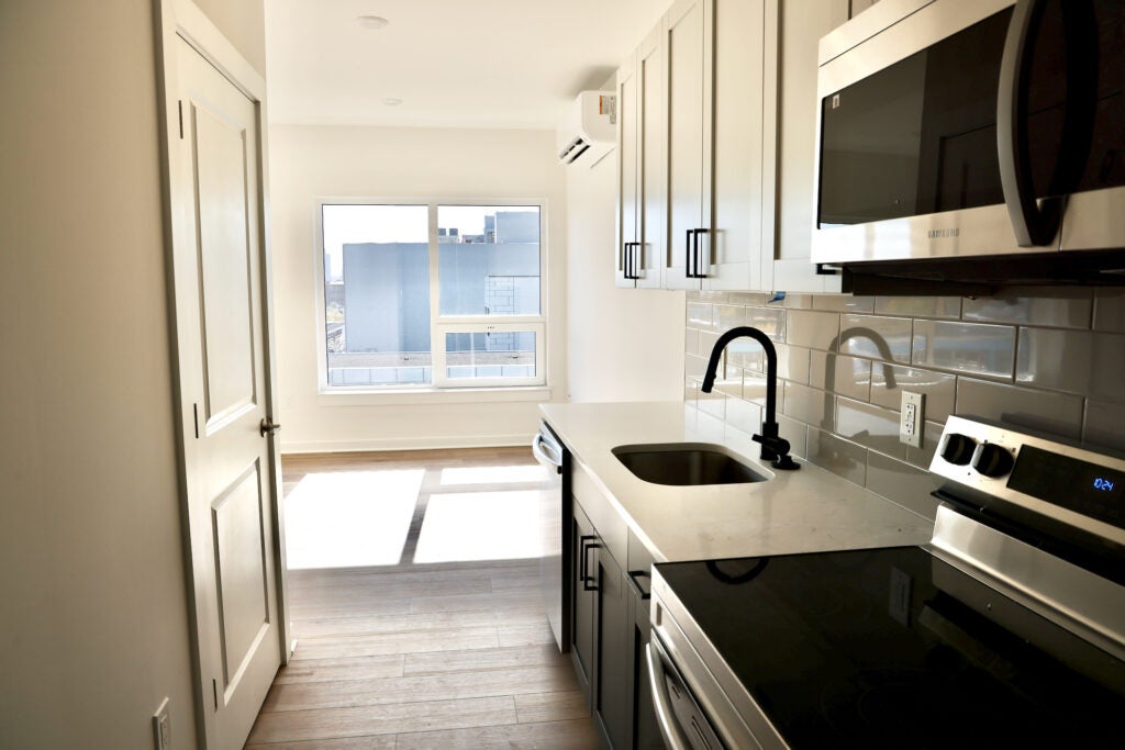 the kitchen in an apartment