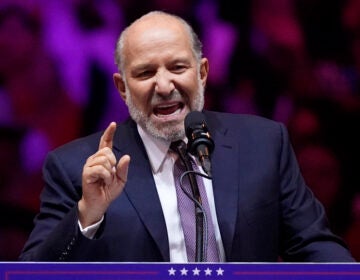 Howard Lutnick speaks before Republican presidential nominee former President Donald Trump at a campaign rally at Madison Square Garden, Sunday, Oct. 27, 2024, in New York. (AP Photo/Evan Vucci)