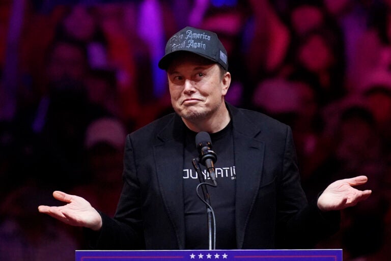 Elon Musk speaks before Republican presidential nominee former President Donald Trump at a campaign rally at Madison Square Garden, Sunday, Oct. 27, 2024, in New York. (AP Photo/Evan Vucci)