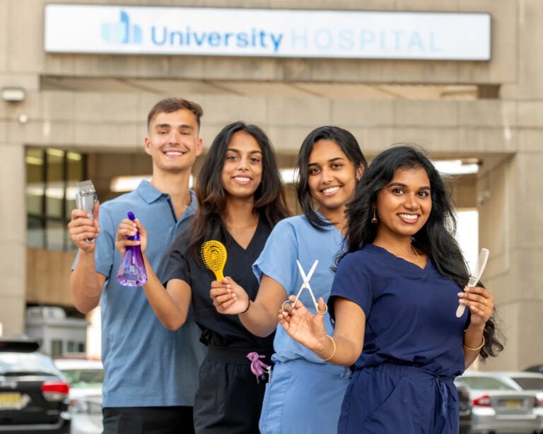 Rutgers New Jersey Medical School students are also Bergen Barbers. (Keith Bratcher/Rutgers New Jersey Medical School)