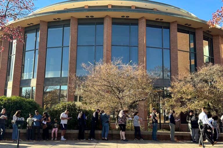 Voters in line