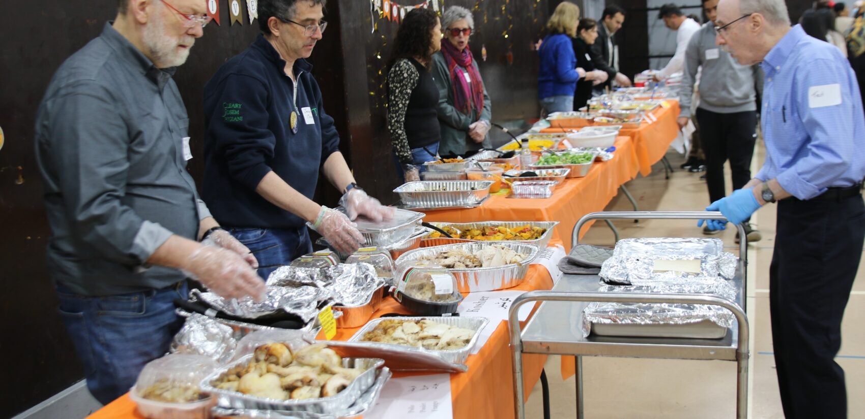 People serving food