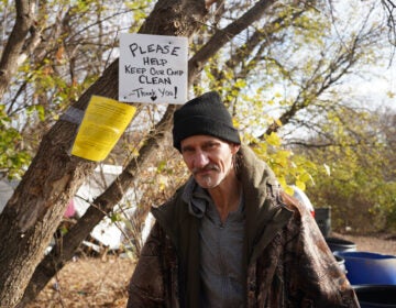 Robert McKennon Jr. at an encampment in Pottstown