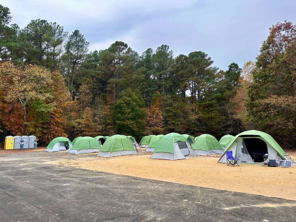 tents lined up