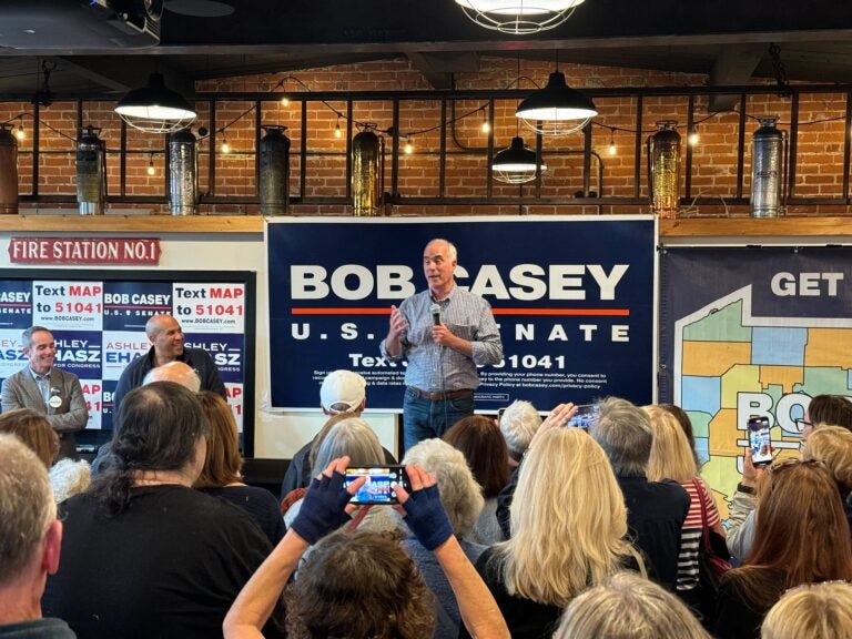 Bob Casey speaks to an indoor crowd