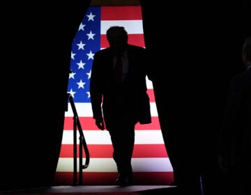 Republican presidential nominee former President Donald Trump arrives at a campaign rally at PPG Paints Arena, Monday, Nov. 4, 2024, in Pittsburgh, Pa.