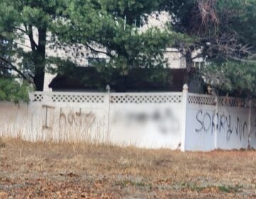 racist graffiti on a fence