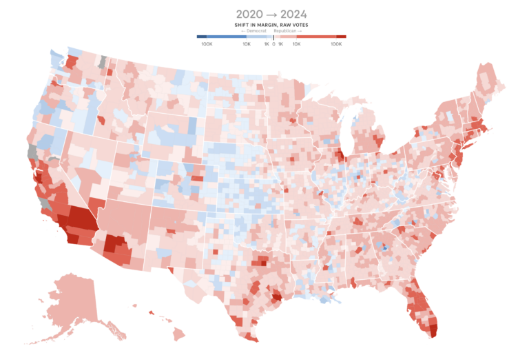 Most of the country shifted right in the 2024 presidential election WHYY