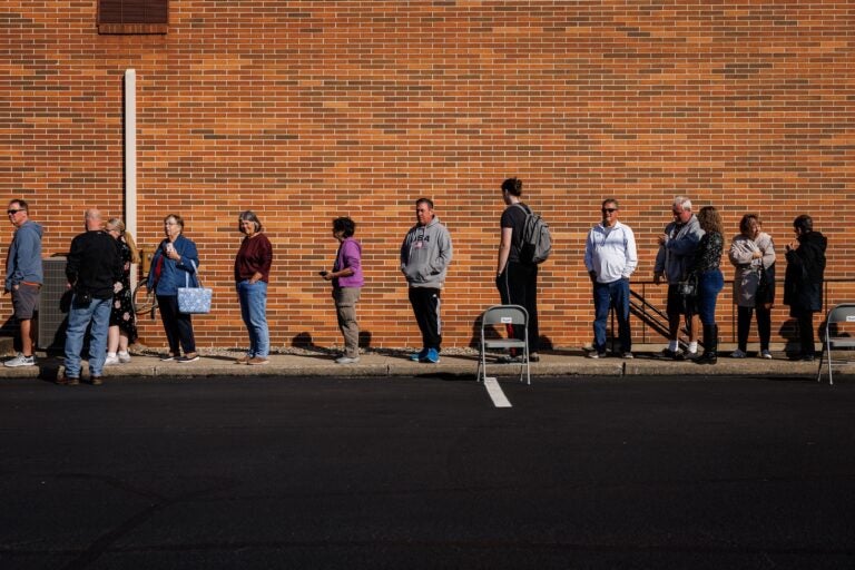 Voters wait in line