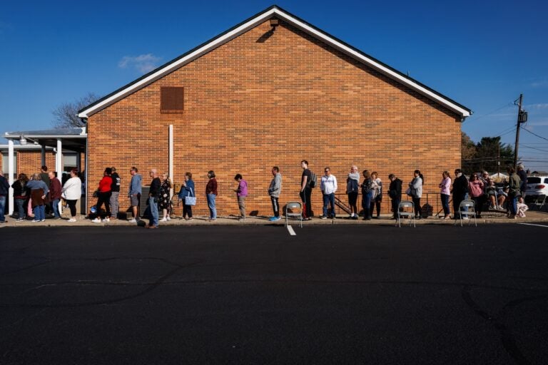 People on line at polling place