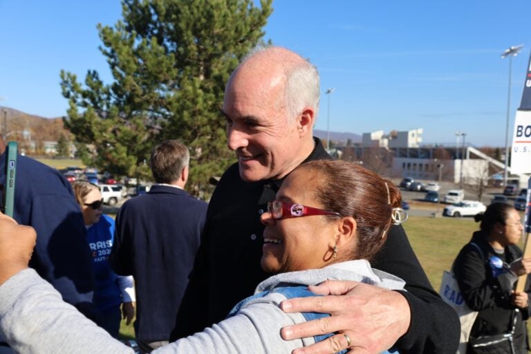 Pa. U.S. Sen. Bob Casey greets supporters at Scranton High School