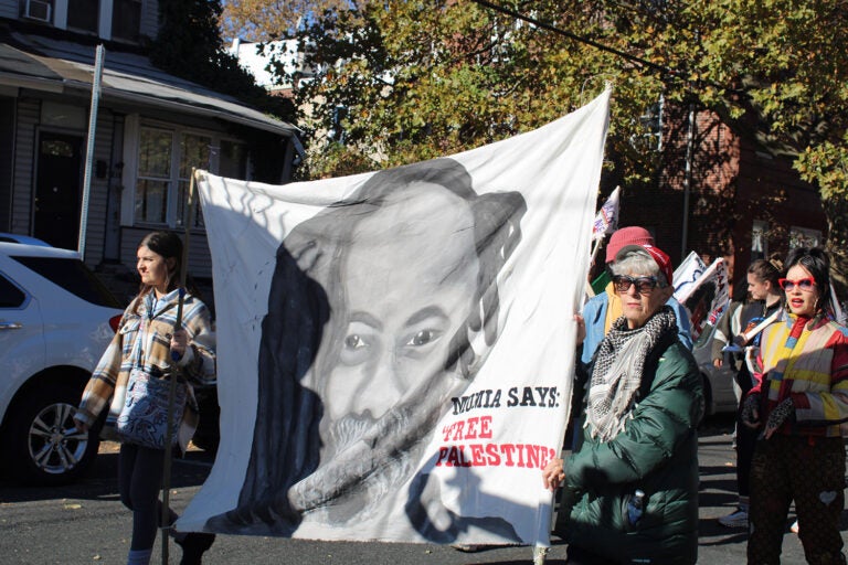 Hundreds of organizations and individuals marched through West Philadelphia as part of the 24th annual Peoplehood Parade on Nov. 9, 2024. (Emily Neil/WHYY)
