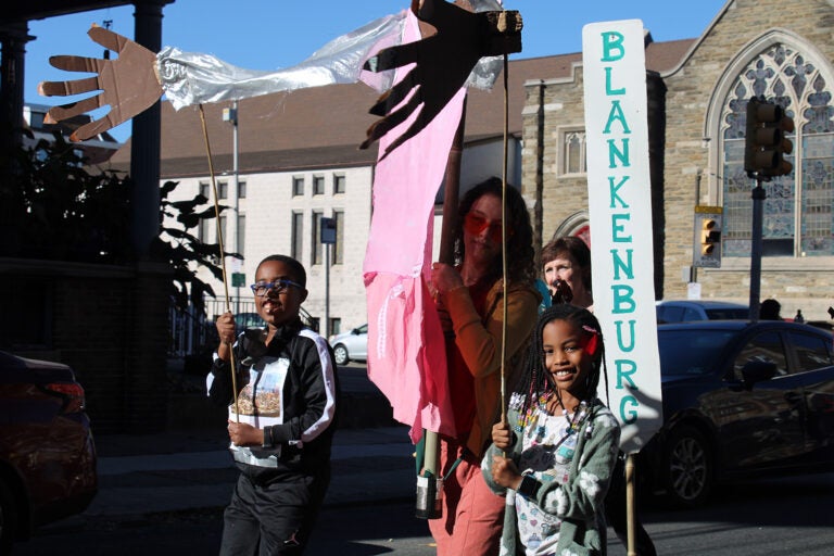 Hundreds of organizations and individuals marched through West Philadelphia as part of the 24th annual Peoplehood Parade on Nov. 9, 2024. (Emily Neil/WHYY)
