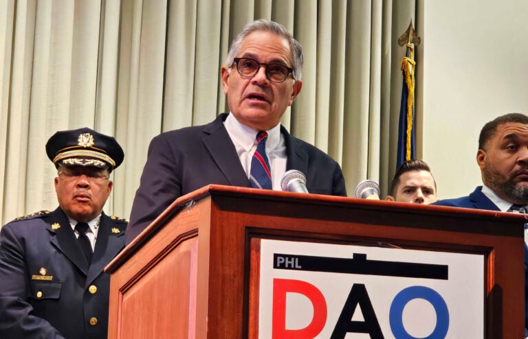 Philadelphia District Attorney Larry Krasner appears at a press conference on Nov. 4, 2024.