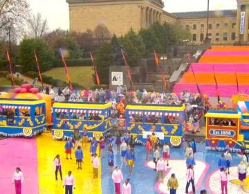 Performers in front of the art museum