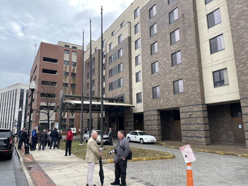 Shuttered Trenton Marriott building