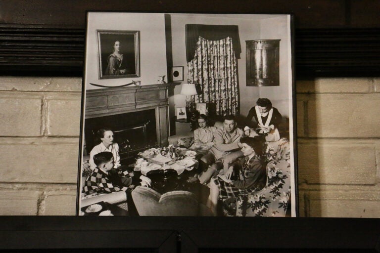 A photograph shows Oscar Hammerstein with his family at Highland Farm