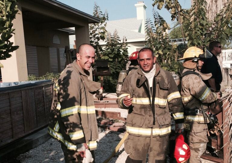 John Keller (left) spent 10 years as a firefighter paramedic in Corpus Christi, Texas, before leaving the job, in part, due to PTSD. (Courtesy of John Keller)