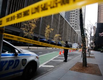 Police tape up at a crime scene in New York City