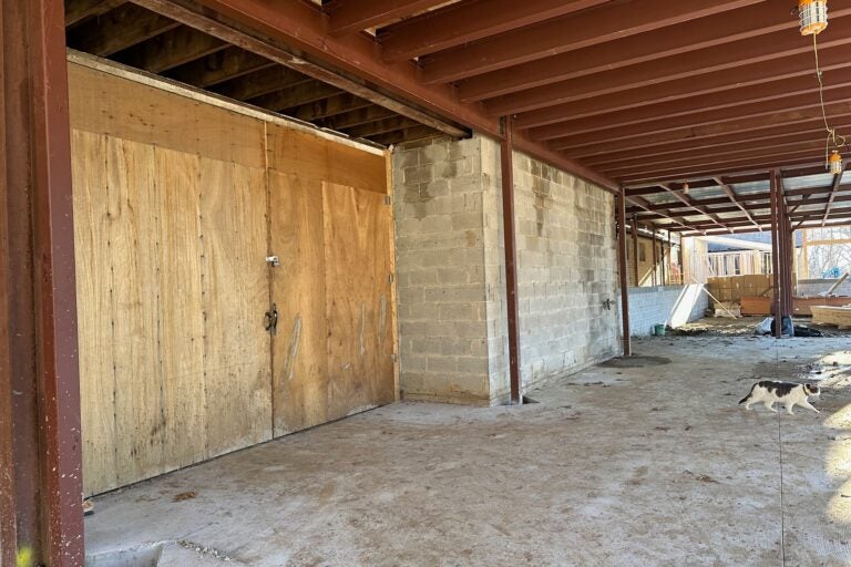 The old barn under construction