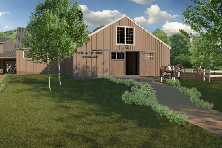 A graphic rendering of the new McCarthy Stables barn