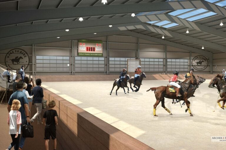 A graphic rendering of the new indoor horse arena