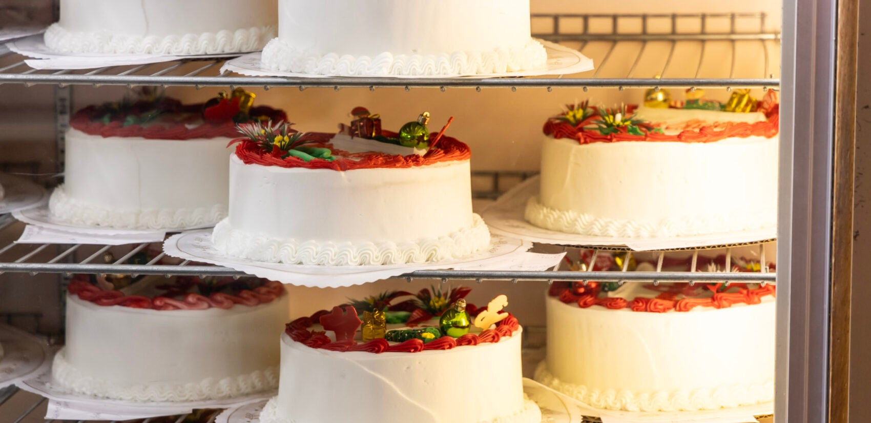 cakes in a fridge