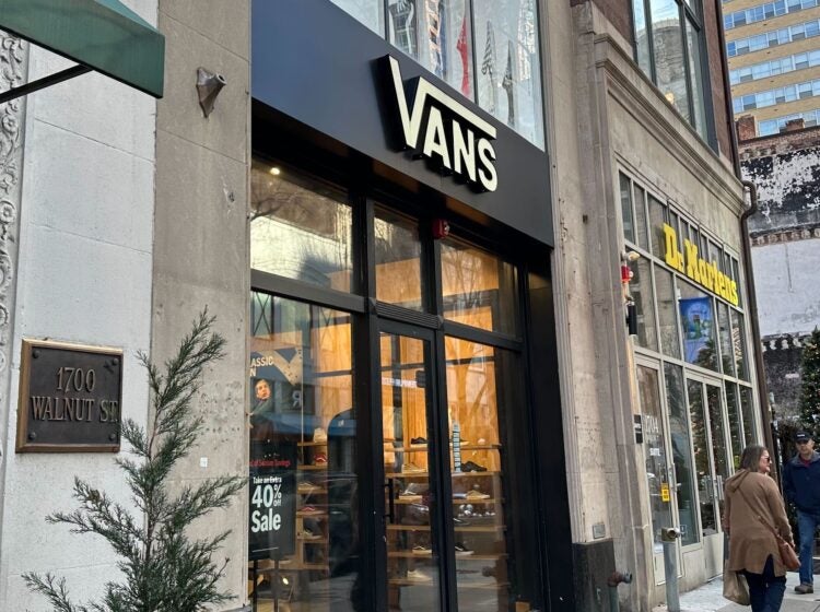 Outside the Vans shoe store in Philadelphia