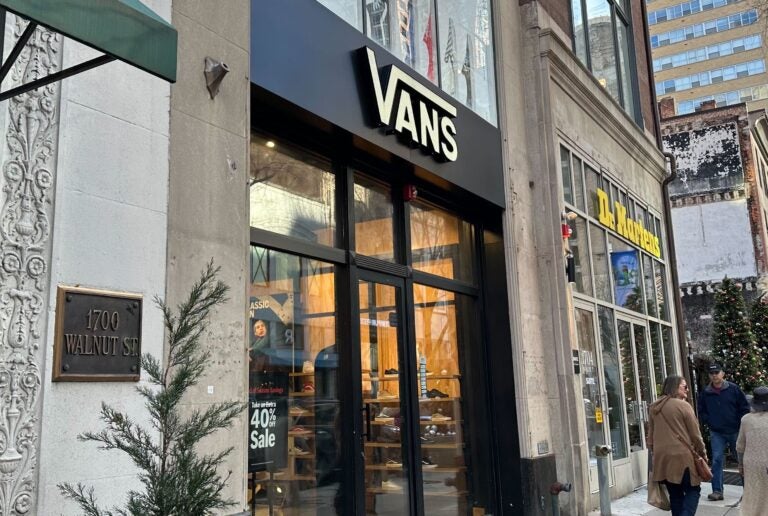 Outside the Vans shoe store in Philadelphia