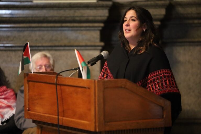 Lisa Volta speaks at Philly's 4th annual Palestine Day