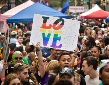 A LOVE sign held up in Philly