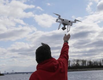 Drones like this one are now temporarily prohibited from flying over parts of New Jersey. The Federal Aviation Administration is barring drone flights over critical infrastructure at more than 20 locations in the state following a rash of sightings. (Seth Wenig/AP)