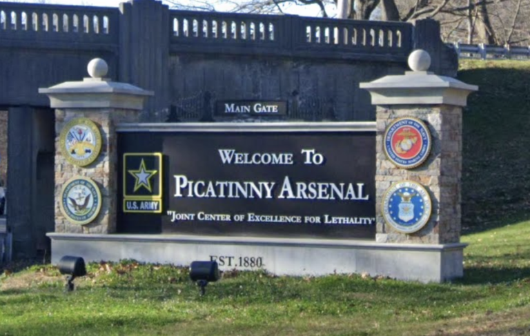 Entrance sign welcoming people to Picatinny Arsenal