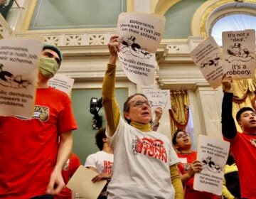 Sixers arena opponents chant as City Council weighs whether to approve a preliminary bill that would allow a new arena to be built on Market Street.