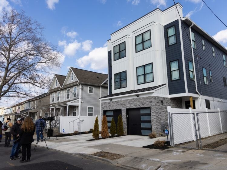 new home on a residential street