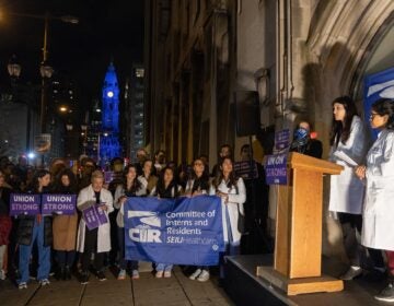 Dr. Sarah Qadir speaks to a crowd