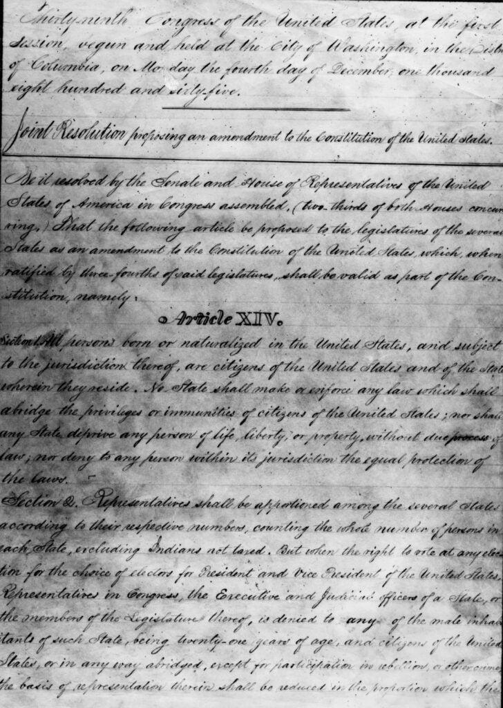 Draft of the 14th Amendment