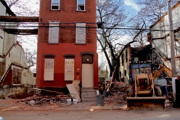 a home being demolished