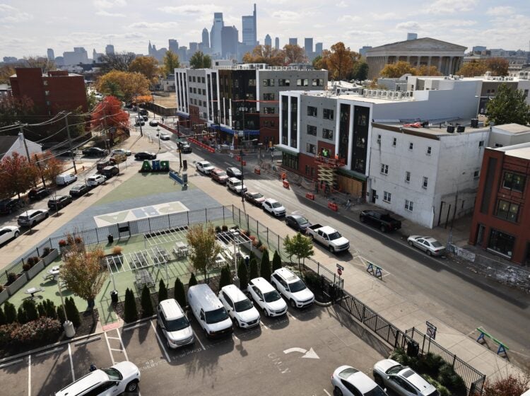2024 11 04-e lee-philadelphia housing authority-sharswood transformation skyline Philadelphiia Housing Authority headquarters occupies a triangle of land at Ridge Avenue and 20th Street adjacent to the Sharswood neighborhood.