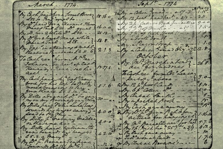 A page from George Washington's ledger