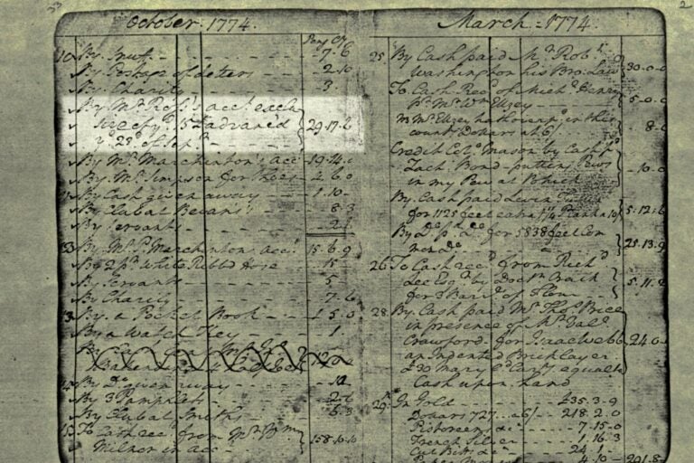 A page from George Washington's ledger