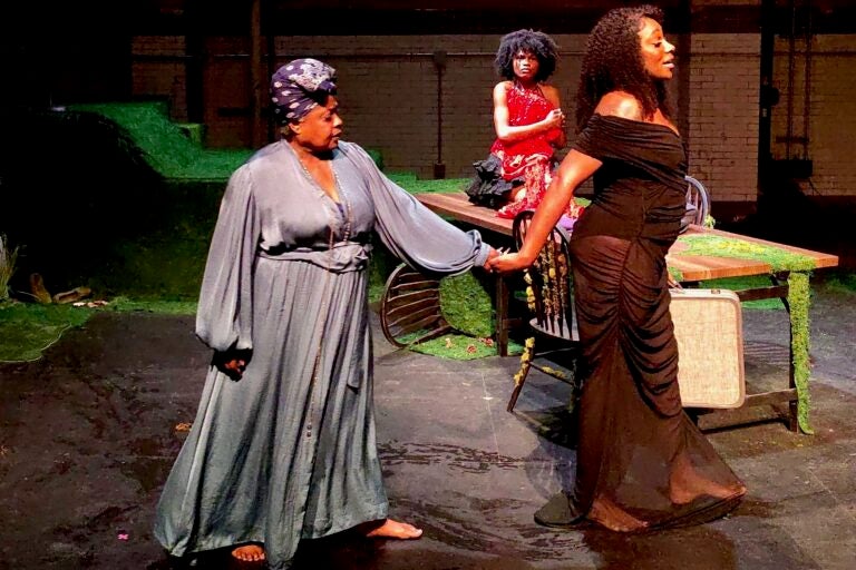 Donna Nicole Booker and Pamela A. Hooks onstage with another actor