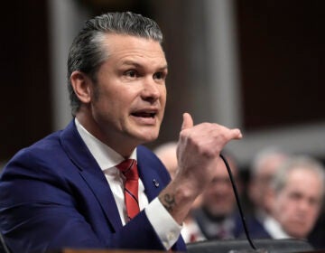 Pete Hegseth, President-elect Donald Trump's choice to be Defense secretary, appears before the Senate Armed Services Committee for his confirmation hearing, at the Capitol in Washington, Tuesday, Jan. 14, 2025. (AP Photo/J. Scott Applewhite)