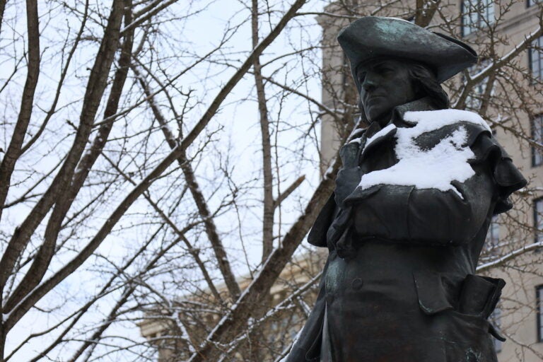 Philly Statue Snowfall