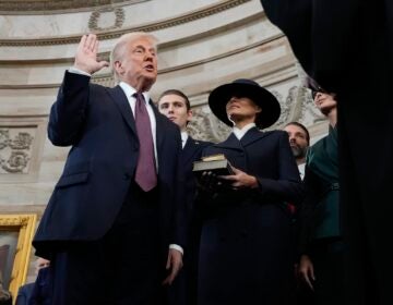 Donald Trump getting sworn in