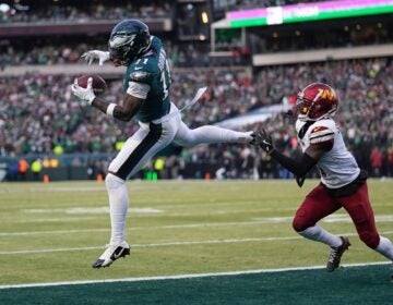 A.J. Brown catches a pass