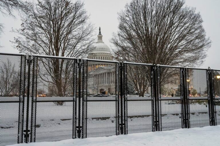 Security fencing surrounds Capitol Hill