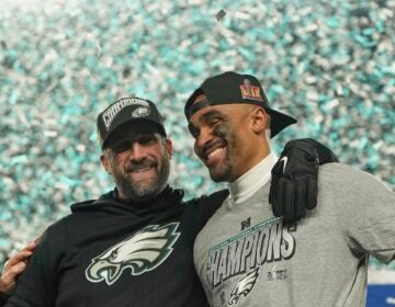 Eagles coach Nick Sirianni with quarterback Jalen Hurts