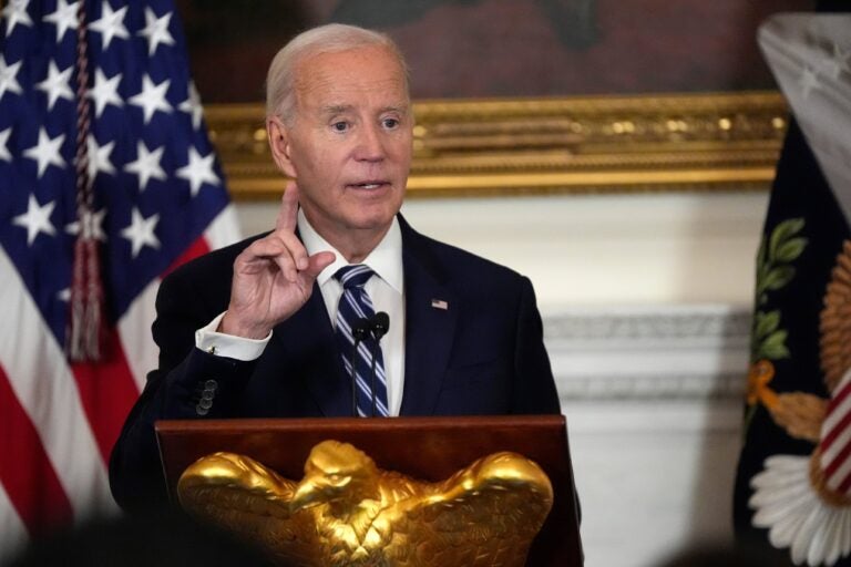 Joe Biden holds up a finger