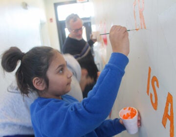 a child painting